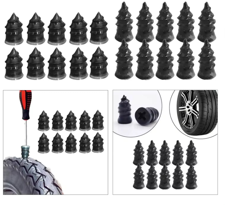 🔩60PCS Tire Repair Rubber Nails Kit with 2 Sizes (Free Screwdriver Included)
